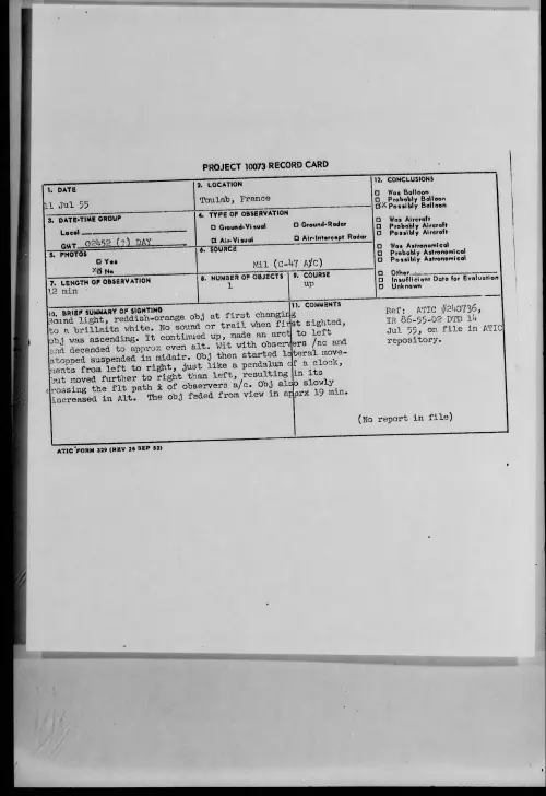 First page of 1955.07 - 6969068 - Toulab, France