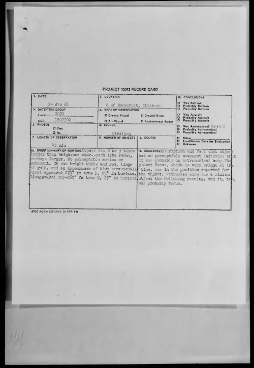 First page of 1961.01 - 8625381 - S of Roosevelt, Oklahoma