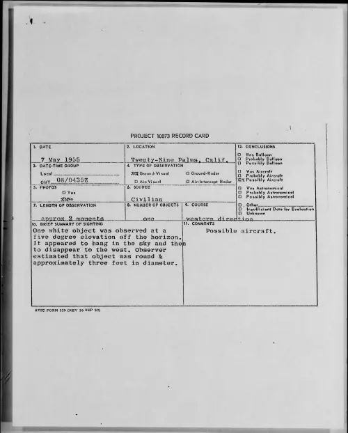 First page of 1955.05 - 6959851 - Twenty-Nine Palms, Calif