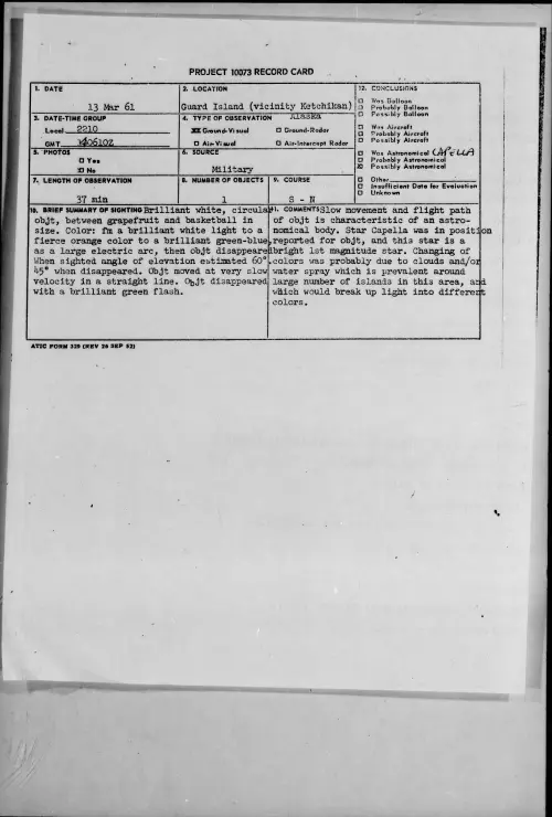 First page of 1961.03 - 8643483 - Guard Island (vicinity Ketchikan)