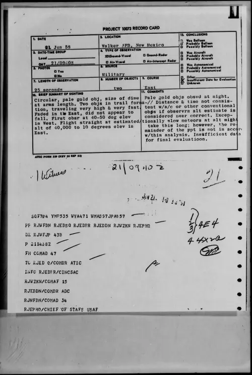 First page of 1958.06 - 8847983 - Walker AFB, New Mexico