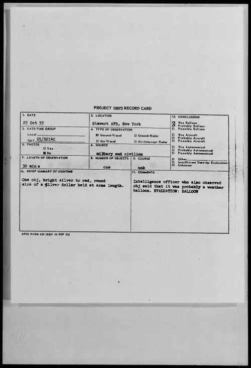 First page of 1955.10 - 7339762 - Stewart AFB, New York