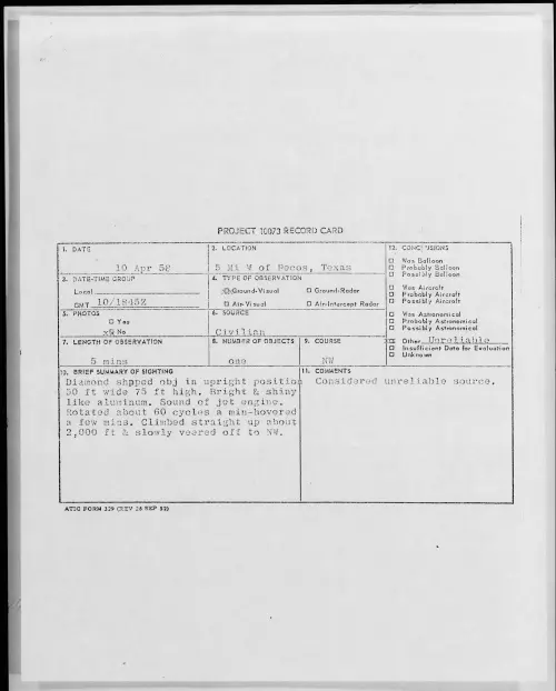 First page of 1958.04 - 6967121 - 5 Mi W of Pecos, Texas