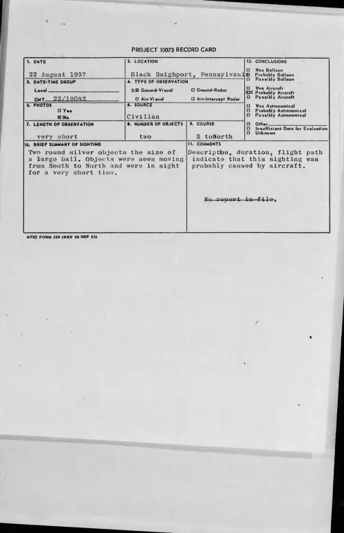 First page of 1957.08 - 6968975 - Black Smighport, Pennsylvania