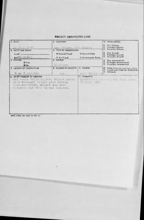 First page of 1957.07 - 6964624 - Las Cruces, New Mexico