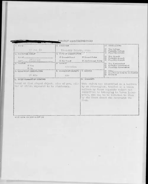 First page of 1960.10 - 8234735 - Vicinity Toledo, Ohio