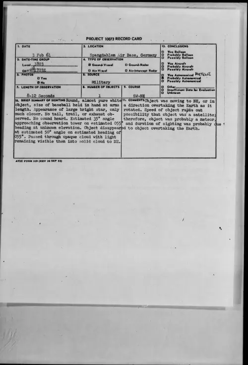 First page of 1961.02 - 8632310 - Spangdahlem Air Base, Germany