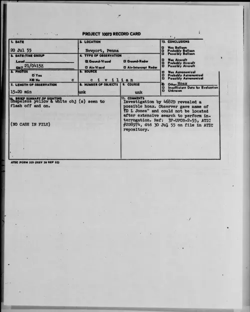 First page of 1955.07 - 6970210 - Newport, Penna