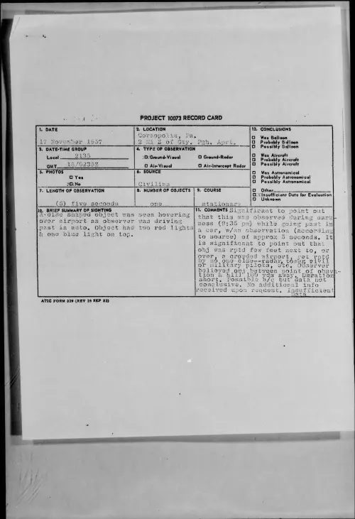 First page of 1957.11 - 6783237 - Coraopolis, Pa. 2 Mi E of Gty. Pgh. Aprt