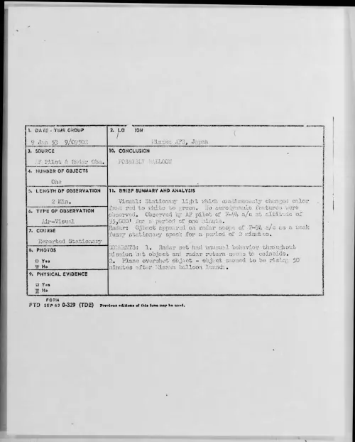 First page of 1953.01 - 9543791 - Misawa AFB, Japan