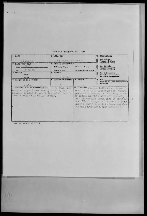 First page of 1961.07 - 8294186 - Albuquerque, New Mexico