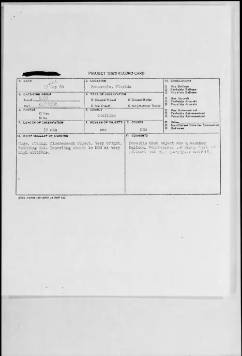 First page of 1960.09 - 8230558 - Pensacola, Florida