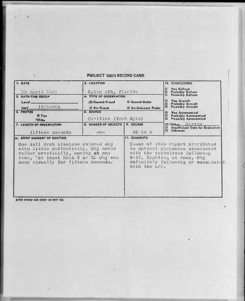 First page of 1957.04 - 6788834 - Eglin AFB, Florida