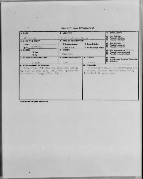 First page of 1959.03 - 9079595 - 3 Mi N of Mex, N.D