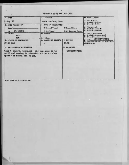 First page of 1955.09 - 7339323 - Rock Garden, Tenn