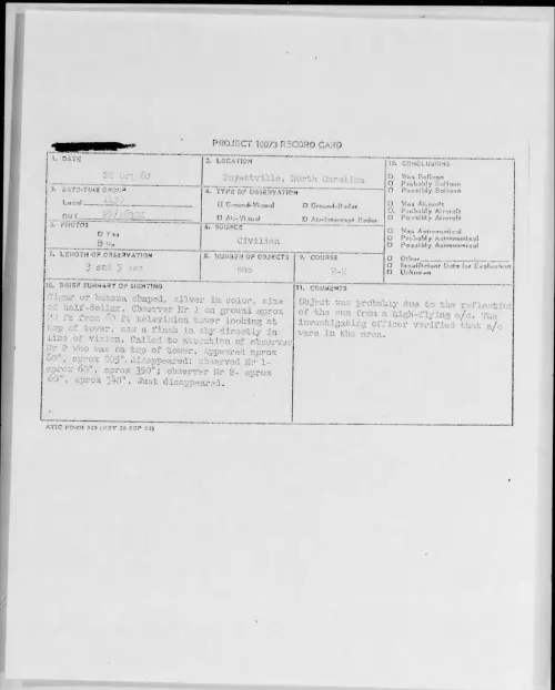 First page of 1960.10 - 8235275 - Fayetteville, North Carolina
