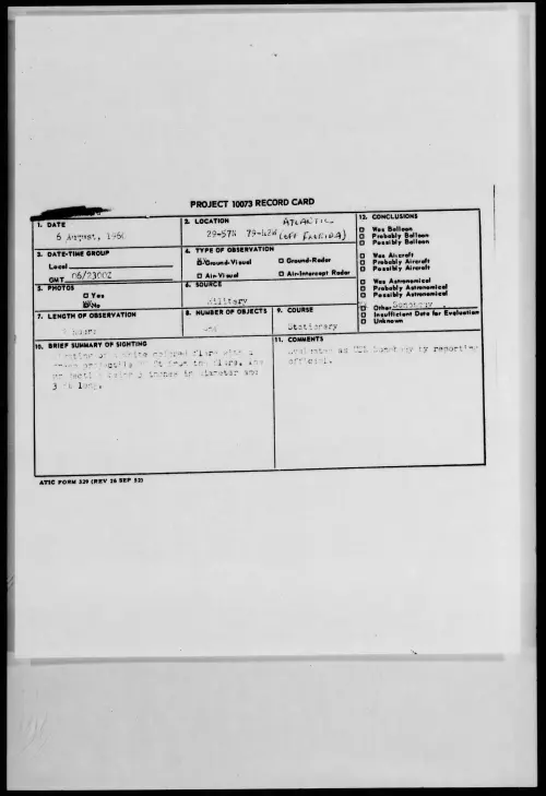 First page of 1960.08 - 7819876 - 29-57N 79-42W ATLANTIC (OFF FLORIDA)