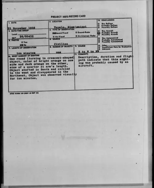 First page of 1956.11 - 7074217 - Tupelo, Mississippi