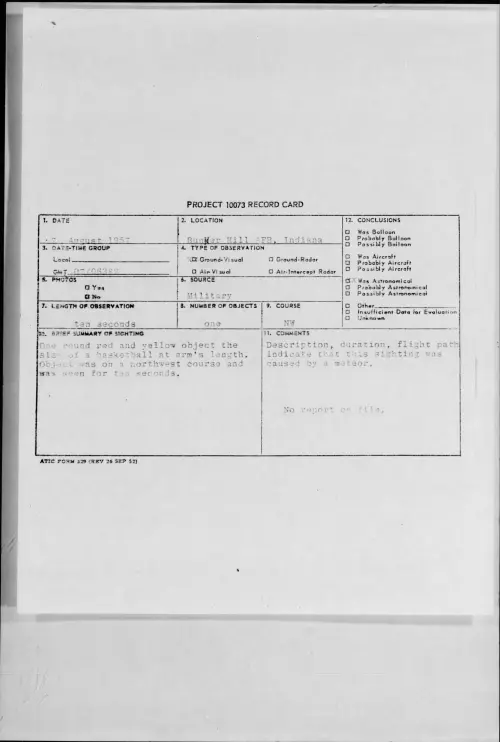 First page of 1957.08 - 6966805 - Bunker Hill AFB, Indiana