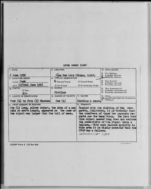 First page of 1955.06 - 6965183 - Camp San Luis Obispo, Calif