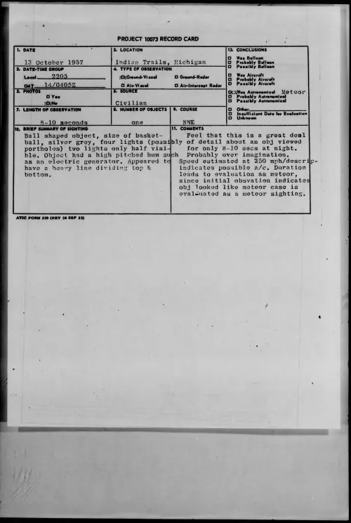 First page of 1957.10 - 6972159 - Indian Trails, Michigan