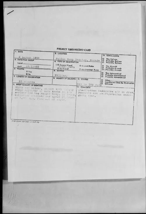 First page of 1956.08 - 6788687 - Fallon Navy Station, Nevada