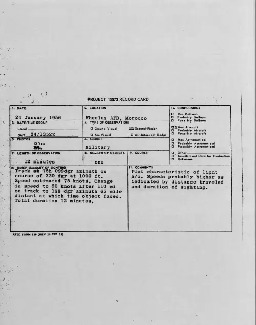 First page of 1956.01 - 7340350 - Wheelus AFB, Morocco