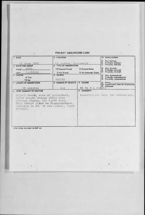 First page of 1957.06 - 6959007 - La Aurora, Guatemala