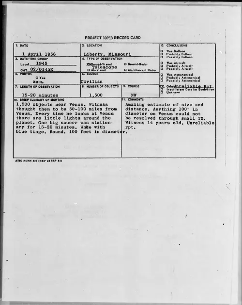 First page of 1956.04 - 6785485 - Liberty, Missouri