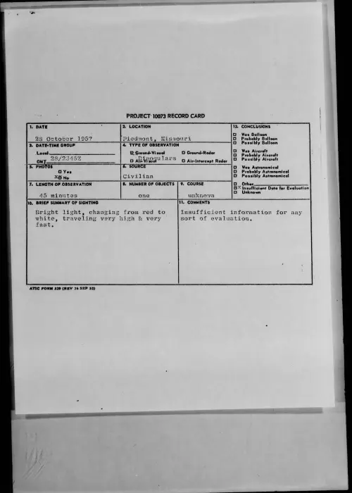 First page of 1957.10 - 7228365 - Piedmont, Missouri