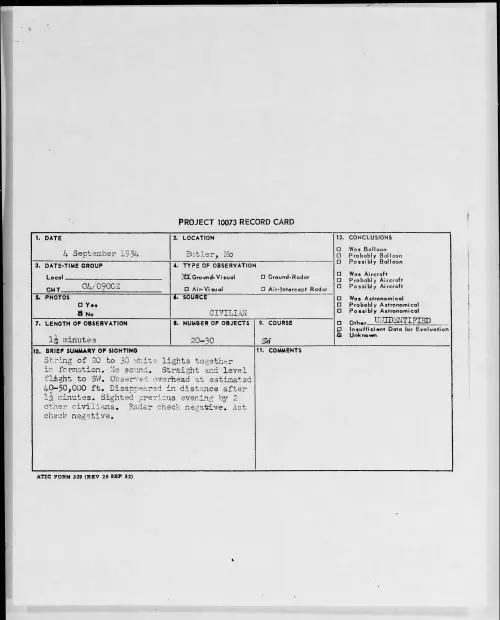 First page of 1954.09 - 8726528 - Butler, Mo