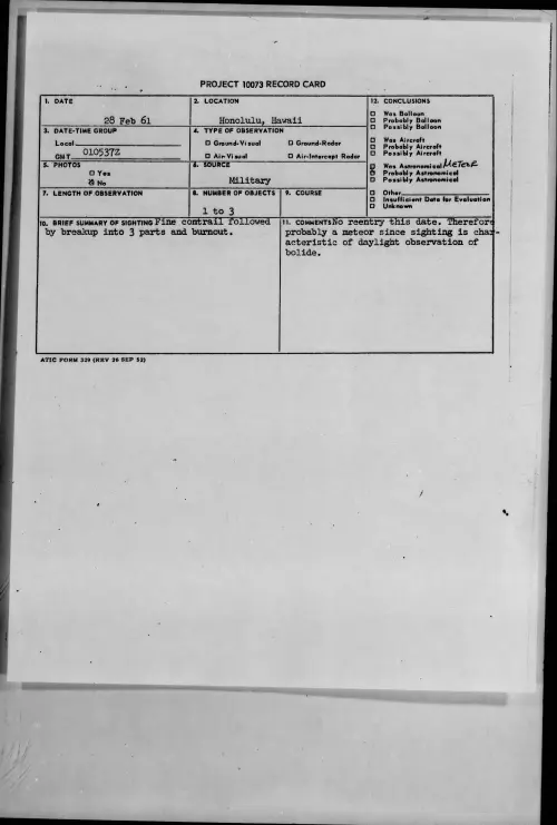 First page of 1961.02 - 8639005 - Honolulu, Hawaii
