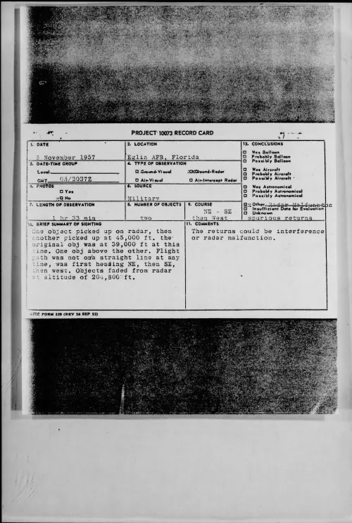 First page of 1957.11 - 7230484 - Eglin AFB, Florida