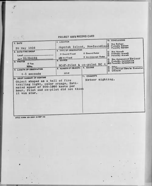 First page of 1956.05 - 6785963 - Akpotok Island, Newfoundland