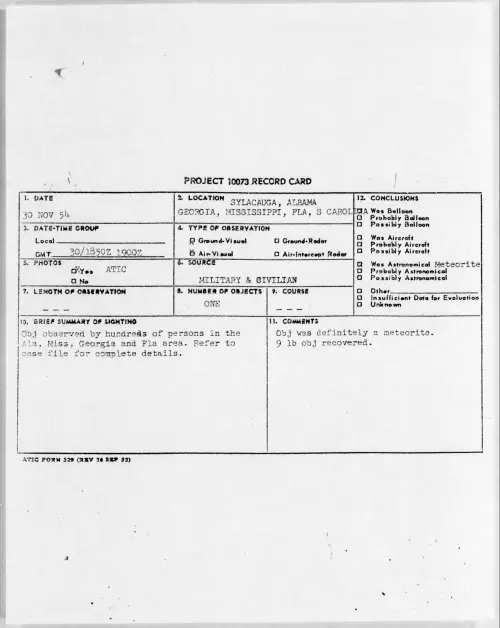 First page of 1954.11 - 6961608 - SYLACAUGA, ALABAMA