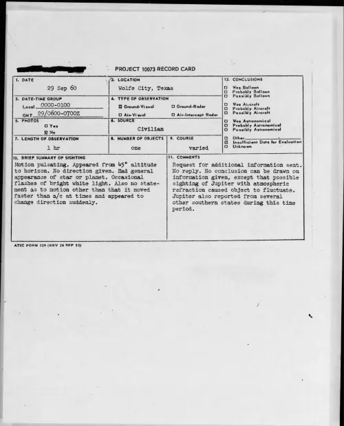 First page of 1960.09 - 8232328 - Wolfe City, Texas