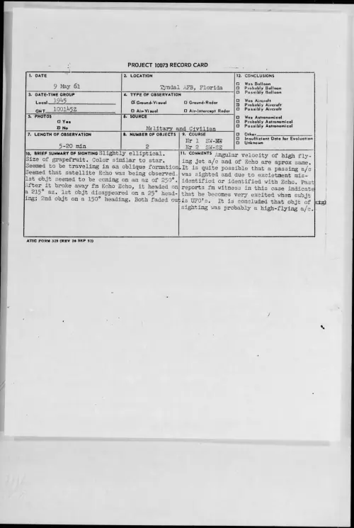 First page of 1961.05 - 8682196 - Tyndal AFB, Florida