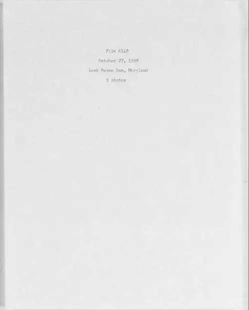 First page of 1958.10 - 6975164 - Lock Raven Dam, Maryland (#6148)