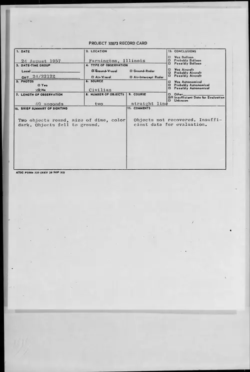 First page of 1957.08 - 6969317 - Farmington, Illinois