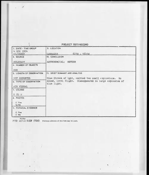 First page of 1954.11 - 6958200 - LABRADOR 623N-5645W