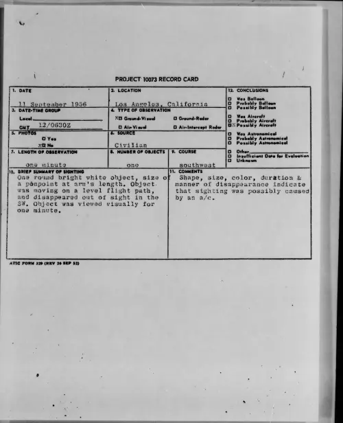 First page of 1956.09 - 7070809 - Los Angeles, California