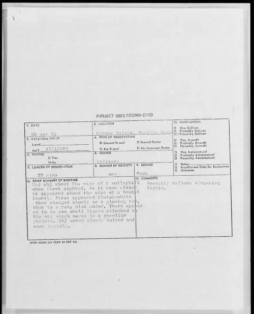 First page of 1958.04 - 6968768 - Midway Island, Pacific Ocean