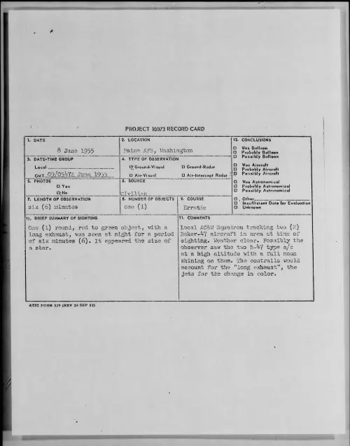 First page of 1955.06 - 6965285 - Paine AFB, Washington