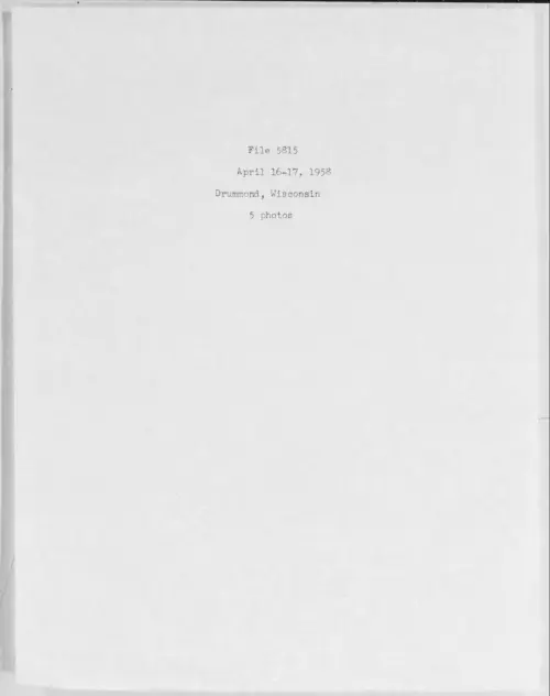 First page of 1958.04 - 6975071 - Drummond, Wisconsin (#5815)