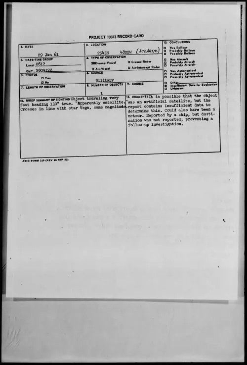 First page of 1961.01 - 8630434 - 2543N 4822W (ATLANTIC)