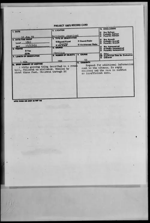 First page of 1959.01 - 9078802 - Baltimore- Maryland