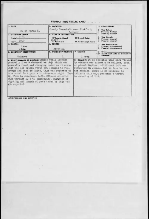 First page of 1961.03 - 8672605 - County Darmstadt near Frankfurt, Germany