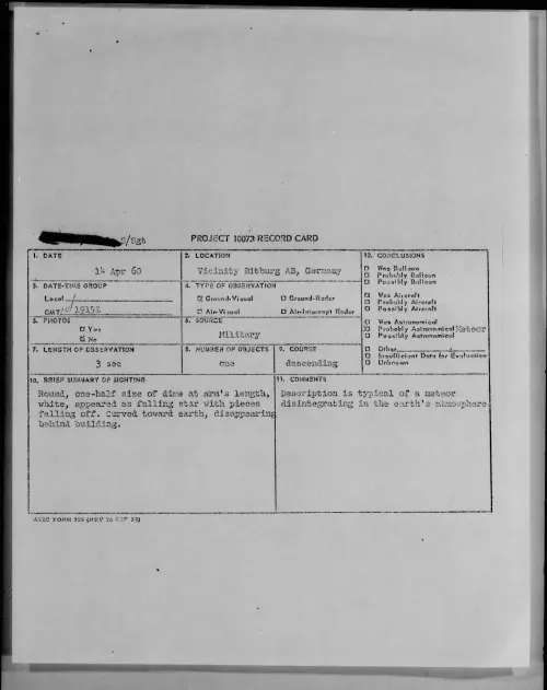First page of 1960.04 - 7811868 - Vicinity Bitburg AB, Germany