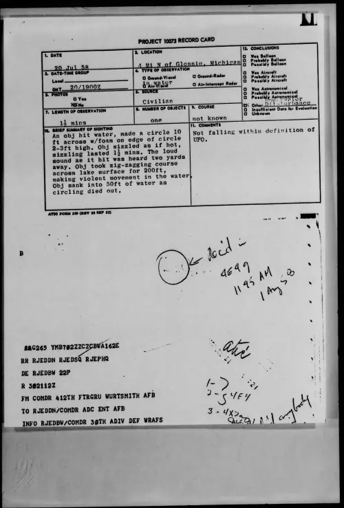 First page of 1958.07 - 8856146 - 4 Mi N Of Glonnie, Michigan
