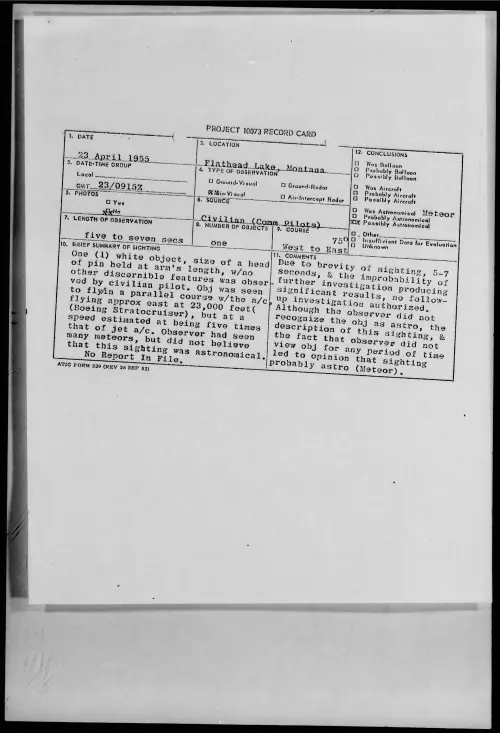 First page of 1955.04 - 6958505 - Flathead Lake, Montana